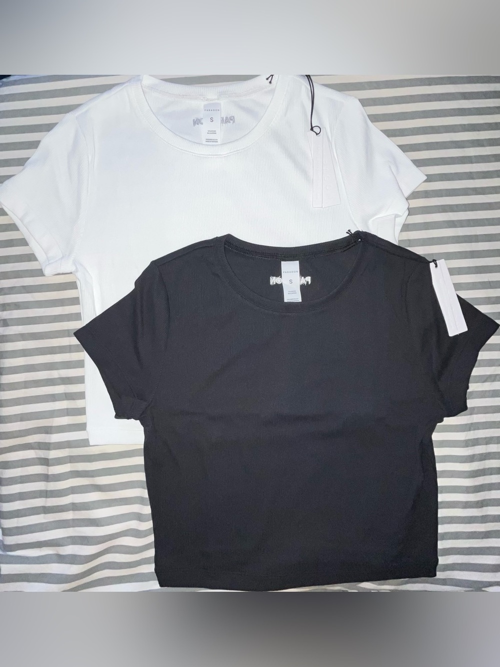 Paragon Fitwear EasyRib Everyday Baby Tee 2-Pack Black and White Size Small